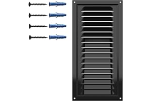 DEMLOU Griglia di Ventilazione Nera Rettangolare – Acciaio Zincato Nero Opaco RAL9005 – Verniciato a Polvere con Rete Protettiva Antiruggine – Per Muro o Soffitto – Interni Esterni – 150 x 300 mm.