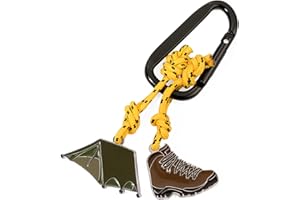 Troika Zelten - KR23-06/BK - Brelok INCL. Karabinek - 2 zawieszki na ozdobnej linie wspinaczkowej: Namiot, buty turystyczne - aluminium, emalia, odlew metalowy, nylon - wielokolorowy