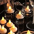 Tied Ribbons 12 Pcs Sensor Water Floating Diyas Smokeless Flameless Candles Led Tea Light Battery Operated Decorative Candle For Home Decor Table Festival Decoration Items - Plastic,Multicolor