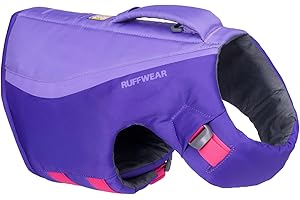 Ruffwear Float Coat Hundejacke, Auftrieb und Auftrieb, Hundeweste für sicheres Schwimmen, Bootfahren, Wassersport, Purple Lily, Large