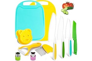 Tangdudu Kindermesser - 11 teiliges Kinder Sicherheit Küchenmesser, messerset ab 2 Jahre, Montessori Messer, Kinder kochset, Geschenk für Junge und Mädchen
