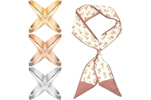 JIEYAO Scarf Clips, 3 Stück X-förmige Ringe für Frauen, Cross Hollow Schnalle Mode Ring Einfache Seide Verschluss Wrap Halter Dekoration Zubehör für Schal Halstuch Kleidung