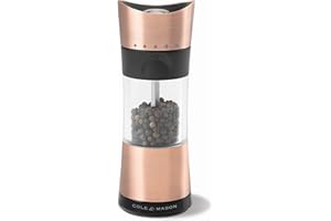Cole & Mason H306691P Horsham Cobre Molinillo de Pimienta, Precision+/Molienda Ajustable, Cobre/Acrílico, 154mm, Incluye 1 x Molino