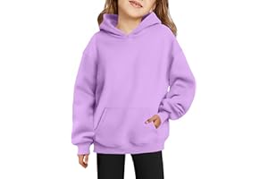 Arshiner Niña Sudaderas con Capucha Cálido de Felpa Niños Sudadera de Manga Larga Invierno y Bolsillo Hoodie para Niñas 6-16 años