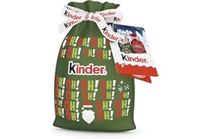 Kinder Happy Snack Sacco Rosso - 10 Snack Dolci al Cioccolato Assortiti, Sacco Speciale di Babbo Natale, Idea Regalo, Confezione da 290,5 gr