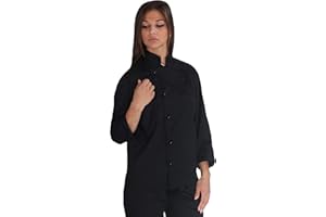 tessile astorino Giacca Cuoco Donna - Vari Colori - Ricamo Gratuito - 100% Cotone - Casacca Chef per Ristorante e Cucina - Made in Italy