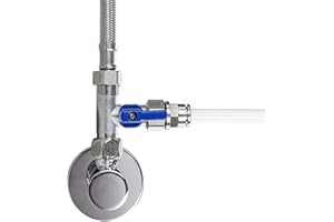 NEUES WASSER GROUP Valvola di intercettazione adattatore a T 3/8" x 3/8" pollici per il collegamento di filtro dell'acqua, osmosi inversa, frigoriferi side-by-side, macchina da caffè (3/8" x 8 mm x 3/8")