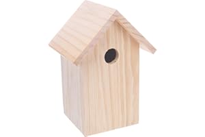 Nichoir Oiseaux Exterieur - nichoir mesange - 18x14,5x25cm - en Bois Naturel - Créez Un Refuge Sécurisé dans Votre Jardin - Flamingo Nichoir Bozo Naturel