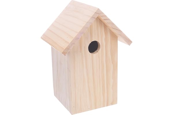Nichoir Oiseaux Exterieur - nichoir mesange - 18x14,5x25cm - en Bois Naturel - Créez Un Refuge Sécurisé dans Votre Jardin - Flamingo Nichoir Bozo Naturel