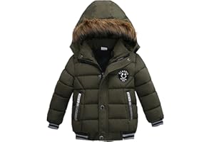 Odziezet Cappotto con Cappuccio Da Bimbo Giubbino Impermeabile Incappucciato Inverno 1-10 Anni