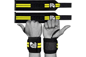 BRANCE Heavy Duty Professional Standard Power Weight Lifting Wrist Wraps - Supports Gym Training Fist Straps - Sold as Pair & One Size Fits All