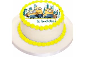 Kardasis Decoración de Pastel de Minnions | Papel comestible para decorar | Divertidas decoraciones para cumpleaños con temática de la Minnions | 20cm