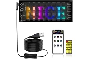 BORDEAG Pantalla LED Flexible Y Panel Para Coche,Señal LED De Desplazamiento,Flexo Letrero Led,Rotulo Led Programable Para Coche,Tienda,Bar,Graffiti,Control De Aplicaciones Inteligentes,Alimentación Por USB