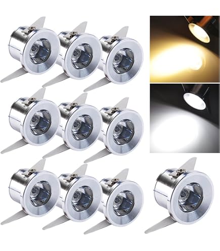 Faretti LED Mini Da Incasso 12V 1W IP65 - Bianco Neutro, 120 Gradi, Per Soffitti E Esterni, Kit Con Alimentatore