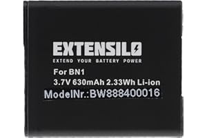 EXTENSILO 1x bateria kompatybilna z Sony Cybershot DSC-WX5, DSC-WX30, DSC-WX50, DSC-WX220 Aparat, DSLR (630mAh, 3,7V, Li-ION)