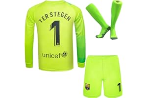 NIHMEX Barcelona TER Stegen Kinder Torwart Trikot Fußball #1, Neu Saison, Shorts Socken Torwarttrikot