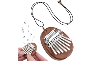 Delsen Kalimba 8 Schlüssel,Professionelle Daumenklavier Kalimba,Kalimba Thumb Piano Marimba Instrument,Tragbares Mini Massivholz Finger Piano mit Lanyard Halsband für Musikliebhaber/Anfänger