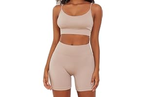 BeReady Workout Set Damen Yoga BH Rückenfrei Sport Set Damen V Waist Gym Leggings Frauen Traingsanzug Jogginganzug Sport Outfit Fitness Set