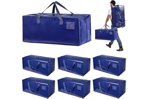Dokeno Set da 6 Borse da trasloco extra large,Scatole trasloco con cinghie per zaino,zip e manici resistenti,Borsa Portaoggetti Grande in Poliestere,impermeabili Borsa di stoccaggi per piumoni,vestiti