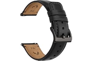 Fullmosa Correa de Reloj 22mm 20mm 18mm, Correa de Cuero de Liberación Rápida, Correa de Repuesto para Hombres/Mujeres, Correa de Reloj para Samsung Galaxy Watch/Huawei Smart Watch/Fossil Watch