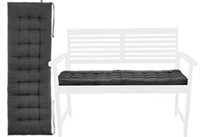 ‎BRANDSSELLER Brandsseller Bench Cushion for Outdoor and Indoor Use - 27 Stitching Points - Approx. 120 x 40 x 4 cm