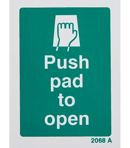 Pushover Signs Bar Sign V Safety 22019aa S Push Sign Portrait 60mm X 150mm ...