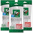 FUN BY AL BAYADER فن Promopack Heavy-Duty Transparent Cutlery Set- Spoons,Knives & Forks-set Disposable Cutlery Set Plastic Heavy Duty Plastic Cutlery Set(Pack of 18 X 3)