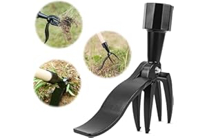 MPLEHDA Estrattore Di Erbacce Staccabile, Estirpatore Erbacce da Giardino, Estrattore per Erbacce con 4 Artigli e Pedale in Acciaio, Materiale in Lega di Alluminio, Estirpatore Manuale per Prato