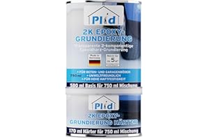 Plid® 2K Epoxy-Haftvermittler 750 ml [Basis + Härter] Transparente 2K-Epoxidharz-Grundierung für Beton- und Garagenböden – Perfekt als Epoxidharz Primer & Bodenbeschichtung, Werkstatt, Keller, Estrich