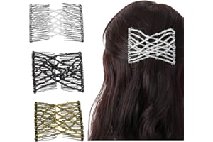 AOMIGT Magic Hair Comb,Pettine per capelli magico,3 Pezzi Doppio Pettine Fermacapelli signore clip Fermacapelli da Donna Magico Elastico Stretchy Capelli Gioielli per Donne per Diversi Stili di Capelli…