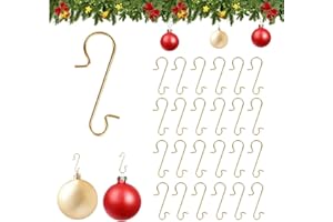 ‎NALER Naler 120 Kugelaufhänger S-Haken Schnellaufhänger Klein für Weihnachtskugel Weihnachtsschmuck - Gold