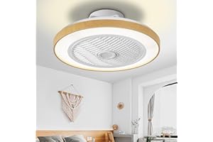 EKDADL Reversibile Ventilateur Plafond Bois Silencieux Ventilateurs de Plafond avec Lampe Intégrée 0%-100% Dimmerabile APP Smart Plafonnier Ventilateur de Plafond avec Telecommande Timing