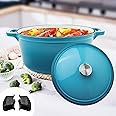 The Better Home Rustic Series Cast Iron Dutch Oven (3.5L) | Christmas Gifts | Enamel Coated Biryani Handi Pot Heavy Bottom | Handi With Lid For Cooking | Rust Proof Iron Pot | Gas & Induction Cookware (Blue)