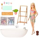 Barbie Wellness - Barbie'nin Spa G&uuml;n&uuml; oyun seti, &ccedil;ocuklar i&ccedil;in oyuncaklar, sarışın, renkli konfeti sabun ve aksesuarları, kiş
