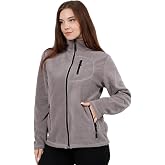 GENIUS STORE Kadın Polar Tam Fermuarlı Outdoor 3 Cepli Spor Polar Ceket (A&Ccedil;IK GRİ/M)