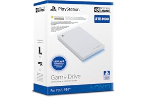 Seagate Game Drive for PS4/PS5, 2 TB, External HDD, 2.5", USB 3.0, Officially Licensed, Blue LED, inkl 2 veckors Playstation+ (STLV2000202)