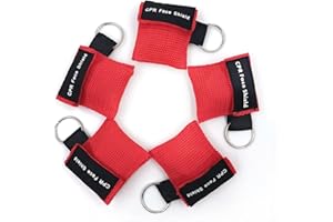 TENQUAN CPR Maschera Portachiavi anello Kit d'emergenza Salvare Scudi viso Schermi di faccia con barriera di respirazione a valvola a senso unico per il primo soccorso o la formazione AED