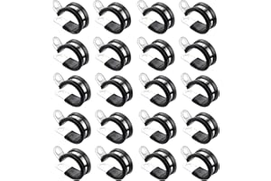 DURDIIY 20 pezzi Fascette Stringitubo 12mm (1/2") Diametro Fascette per tubi in gomma acciaio inox P clips Morsetto per cavi Clamp Morsetto per TuboMorsetti per tubi