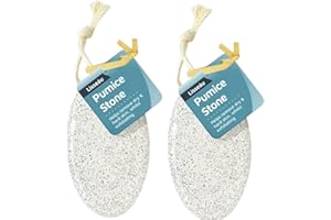 Quailitas Pumice Stone for Hard Skin Removal, Natural Foot Exfoliator with Hanging Rope, Pack of 2