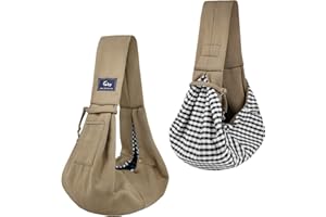 CUBY Tragetücher Hunde Kleine Hunde Katze Sling Pet Tragetuch Single Schulter Pet Bag für Reisen Hundetragebeutel (Khaki)