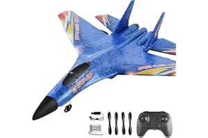 OpenRC – RC Avion Télécommandé SU-27 – Avion de Chasse Radiocommandé – Jouet Planeur Téléguidé Polystyrene Incassable Effet Lumière – Cadeau Jouet Enfant Adulte Garçon Fille – Hélice Batterie Chargeur