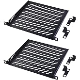 GeeekPi 2 x 0.5U Server Rack - 10" Deep 200mm Deep - Vented Cantilever Shelf for 10" Server Cabinet and DeskPi RackMate Netwo