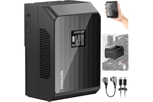 NEEWER Mini Batteria V Mount PS099EP, 6800mAh 99Wh 14.5V Batteria V Lock con Ricarica Rapida 100W PD, 2 USB C/D Tap/BP/USB A/2 Porte DC/Schermo OLED, Compatibile con Videocamera BMPCC 4k 6k