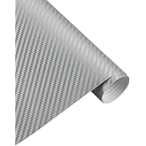 Temiz Pazar Hava Kanallı Gri Karbon Araba Kaplama Folyosu 152 cm X 50 Cm