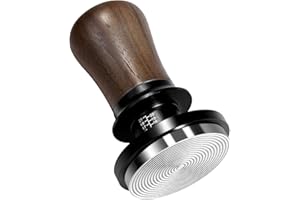 NOTSEK Presse-café 54 mm, régulateur de pression de 30 lbs - Calibrage automatique - Avec base en acier inoxydable - Poignée en noyer - Pour Sage Barista Express - Porte-filtre de 54 mm