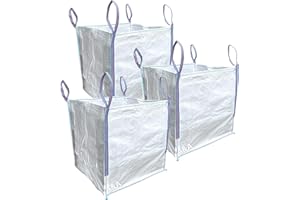A&A SUPPLIES UK - 3 sacchi da 1 tonnellata, 85 x 85 x 85 cm, sacchi per rifiuti da giardino, sacchi per rifiuti industriali resistenti, in tessuto (3 sacchetti)
