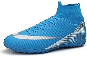 WEJIESS Chaussures de Football Chaussures de Football pour Hommes Pointes Professionnelles Bottes de Match de Football pour Jeunes Bottes de Football Baskets d'entraînement à Lacets