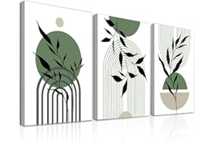 Dazzlewall Sage Green Boho Wall Decor Poster Minimalist Abstract Geometric Wall Poster for Bedroom Living Room 12x16 in Unframed Set of 3