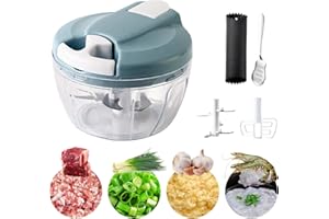 AMDZGLB Cortador de Verdura 500Ml Cortador de Cebolla Manual, Picador de Verduras Ajos Machacar Pela Ajos Vegetable Chopper para Verduras Frutos Secos Carne Picada, C