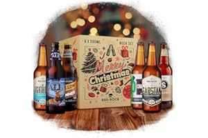 Red Rock Brewery Christmas Beer Gift Set - 6 Bottles of British Beer In A Presentation Box (Mixed Craft Ales – Set 5)